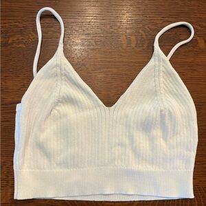 White Ribbed Bralette